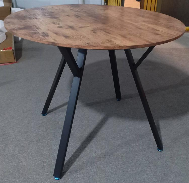 GOLDFAN Round Modern Glass Dining Table, AWS-162(glass+black) .US