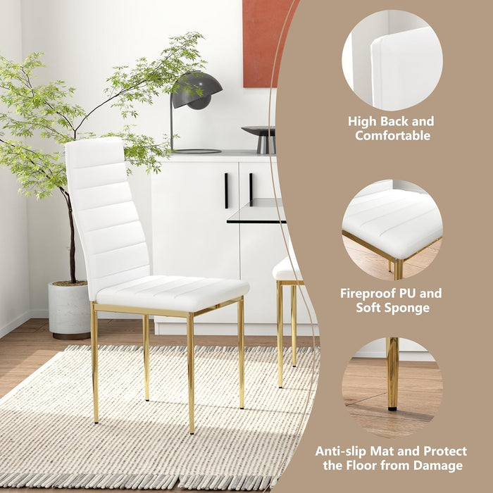 GOLDFAN Black/Gold Dining Chairs Set of 4,AWS-011-2/13-4.US