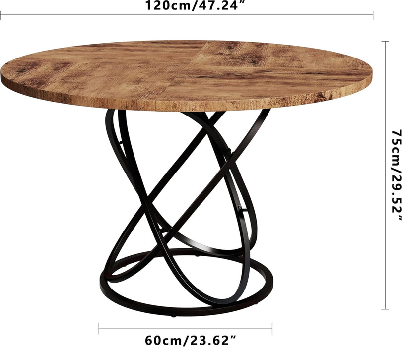 GOLDFAN 47 inch Modern Round Large Wood Dining Table for 4-6.AWS-205