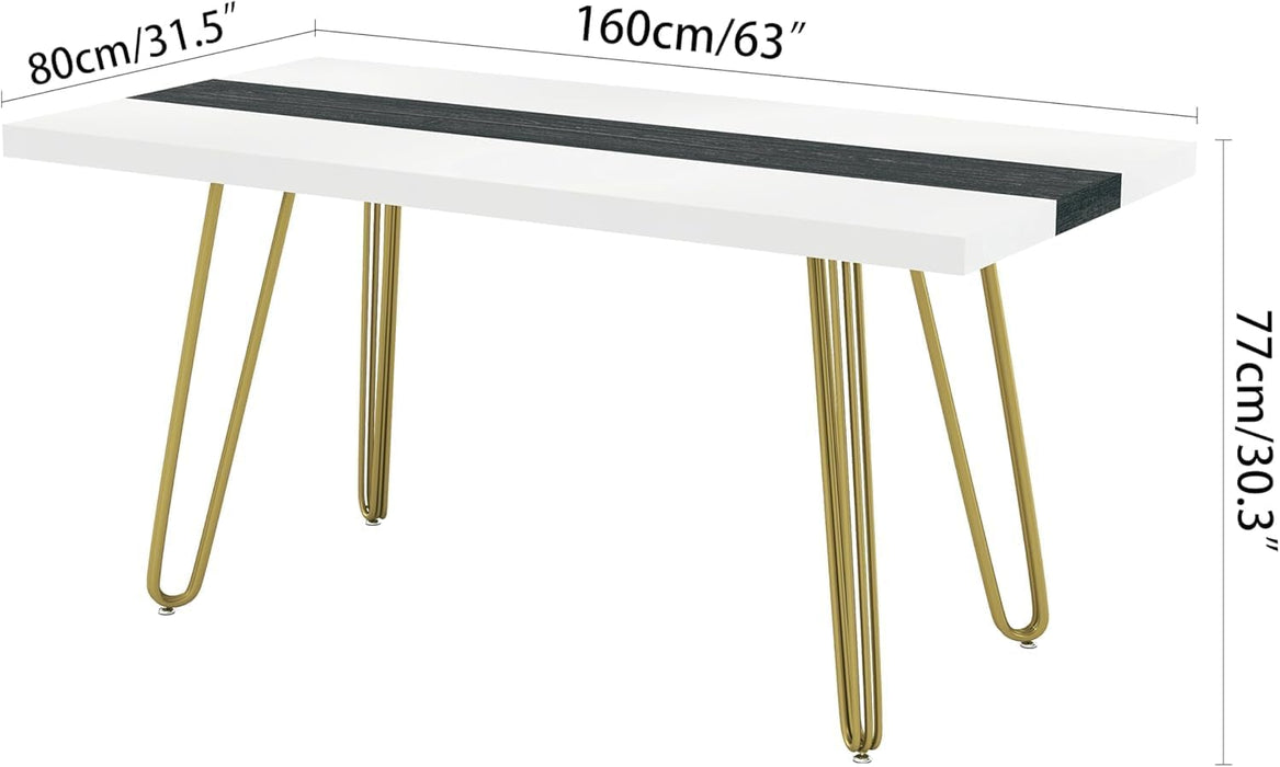 GOLDFAN 63inch Rectangular Wood Large Dining Table for 4-6.AWS-206