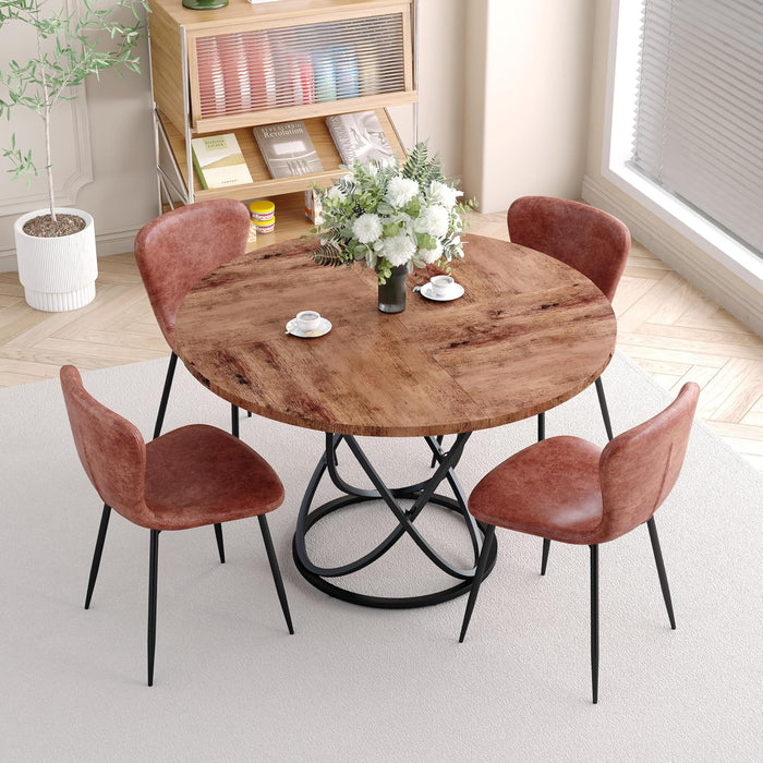 GOLDFAN 47 inch Modern Round Large Wood Dining Table for 4-6.AWS-205