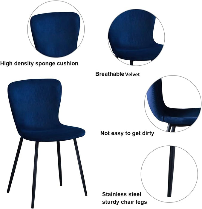 GOLDFAN Blue Velvet Dining Chairs Set of 4.AWS-148-2-4.UK.