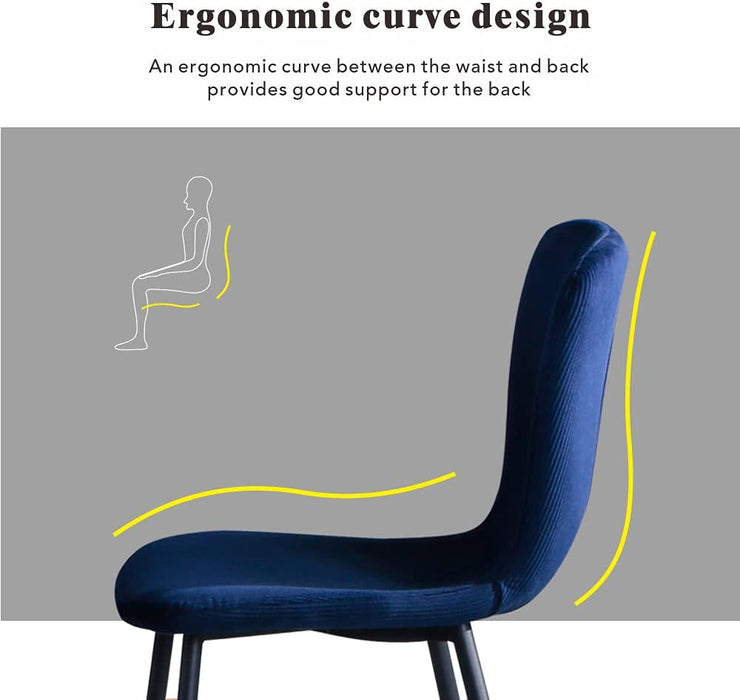 GOLDFAN Blue Velvet Dining Chairs Set of 4.AWS-148-2-4.UK.