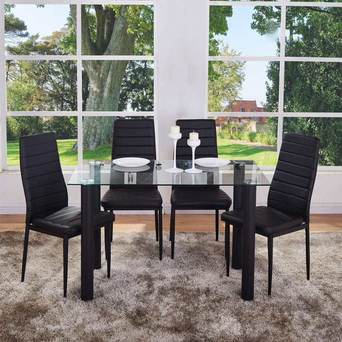 GOLDFAN Black/Gold Dining Chairs Set of 4，AWS-011-2/13-4.US