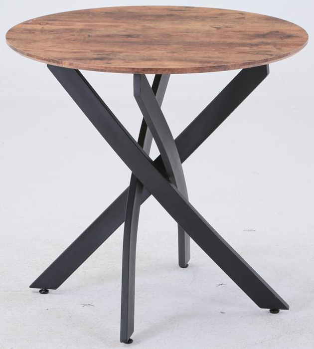 GOLDFAN Round Glass Dining Table with Black Powder Coating Legs, AWS 22.US